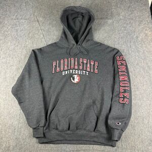 Florida State Seminoles Champion Hoodie Mens Large Gray Pullover Sweatshirt FSU‎